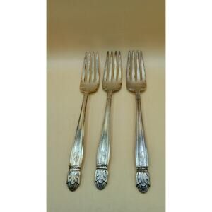 Vintage HOLMES & EDWARDS IS Danish Princess Inlaid Silver Plate - Dinner Fork